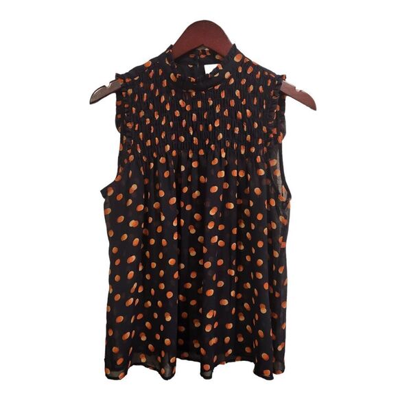 Anthropologie Tops - Anthropologie Maeve Darby Victorian Neck Smocked Swing Polkadot Blouse 4